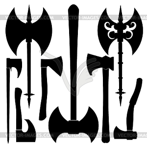 Set battle axes.  - vector clipart