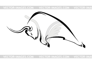 Profile of bull . Trademark farm - vector image