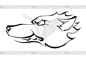 Wolf`s head in profile . Logo. Vecto - vector EPS clipart