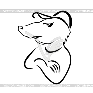 Silhouette of rat in baseball cap - royalty-free vector image