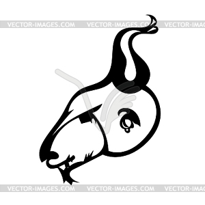 Морда профиль коза. дьявол. Хиппи. Иллюстрированное - изображение в векторе / векторный клипарт