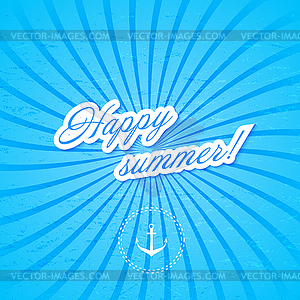 Blue background with anchor. Water.  - vector clipart