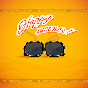 Bright yellow background. Sunglasses.  - vector clipart