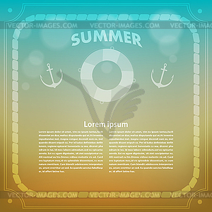 Summer background with anchor. Summer. Retro. - vector clip art