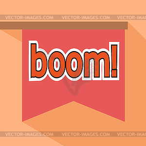 Cartoon Boom with gun and flag. Weapons - vector clipart