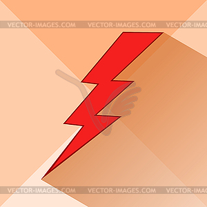 Icon of lightning on light background. - vector image