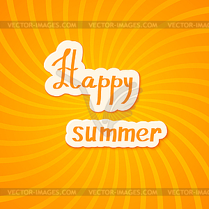 Bright yellow summer background. Happy summer! - vector image