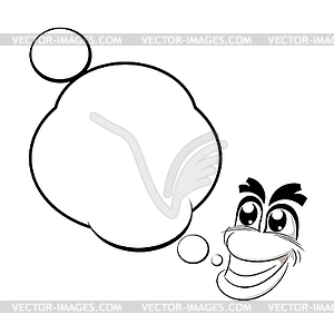Cartoon smiling and bubble.  - vector clip art
