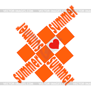 Yellow design element love summer.  - vector clip art