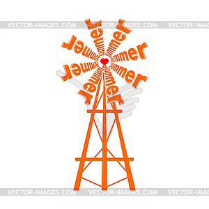 Yellow design element windmill . Vec - vector image