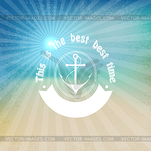 Marine background with anchor. Water Sports - vector EPS clipart