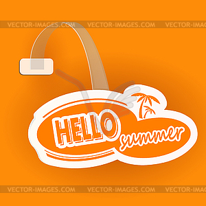 Paper orange wobbler with celluloid stand - vector EPS clipart