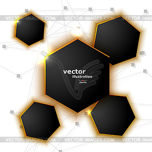 Abstract geometric pattern with hexagonal shapes fo - vector clipart