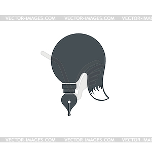 Single brush . Symbol of art. Sketch - vector image