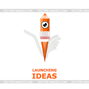 Launch of pencil . Launching i - vector clip art