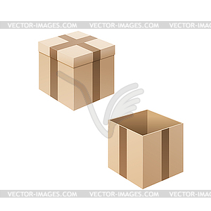 Cardboard boxes . Containers for tra - vector image