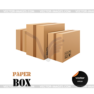 Set of cardboard boxes . Beware, the - vector image