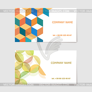Two business card on gray background - stock vector clipart