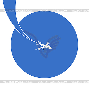 Round design element plane of trace. Journey. Desig - vector image