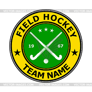 Color badge emblem design field hockey - vector image