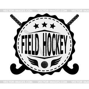 Black badge emblem design for team field hockey on - vector image