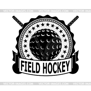 Black badge field hockey . illustra - vector clipart