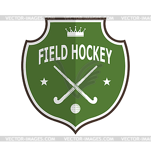 Green logo badge for team field hockey - vector image