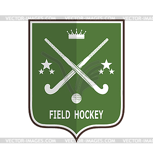 Green badge for team field hockey . Ve - vector clipart