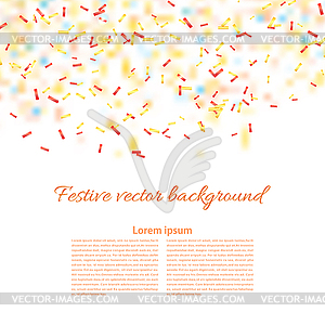 White background with confetti. Sample for your - vector clipart