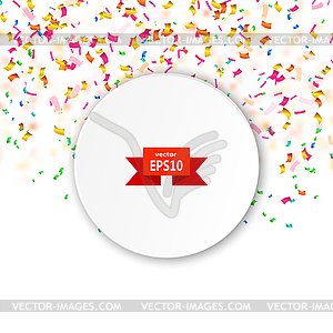 White background with confetti and design element. - vector clip art