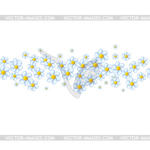 Blue flowers. Seamless floral tape. Design - royalty-free vector image