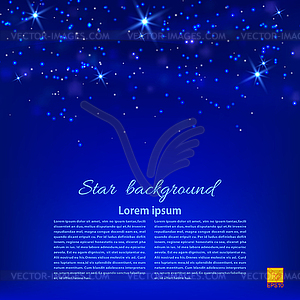 Blue abstract background with stars. Desktop - vector clipart