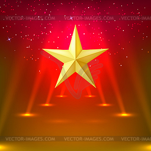 Red abstract background with rays of spotlights - vector clip art