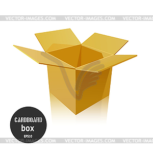 Open empty cardboard box , - vector clipart