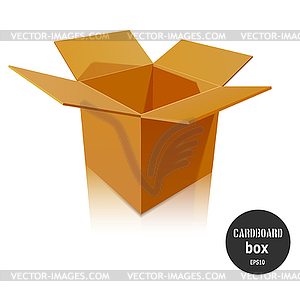 Картонная коробка,. Vecto - векторный эскиз