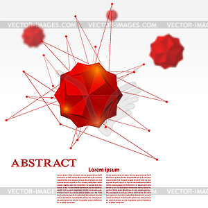 Абстрактный геометрических фон с красным многогранников. - векторная графика