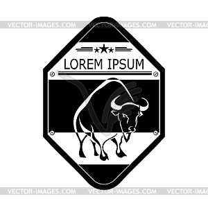 Logo, label buffalo, bull . Design badge for your - vector clipart