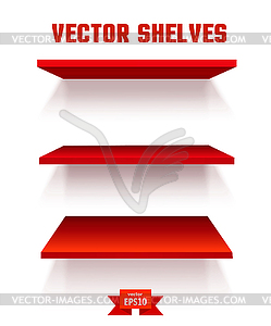 Empty red shelf. elements of your desi - vector clipart