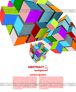 Abstract background with multi-colored cubes. - vector image