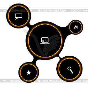 Black business abstract background with black - vector image