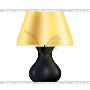 Table lamp with yellow shade - royalty-free vector image