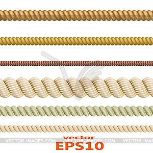 Set of color ropes - vector image