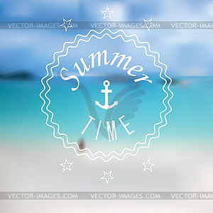 Summertime blurred sea beach background - vector image