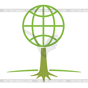 Earth tree symbol - vector image