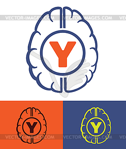 Human brain generation y - vector clipart