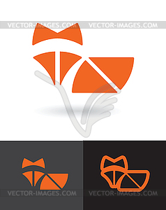 Orange Fox logo - vector image