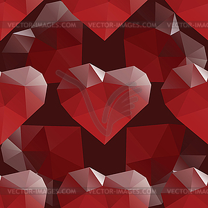 Heart diamond seamless pattern - vector clipart