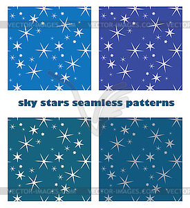 Sky star seamless patterns - vector image