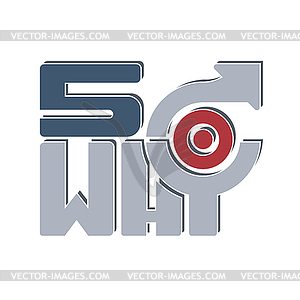 Five why methodology - vector image