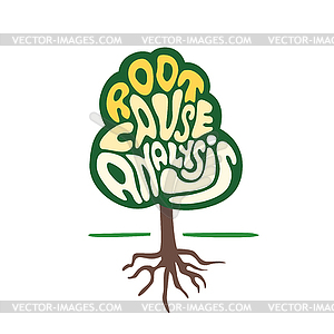 Root cause analysis tree - vector clipart